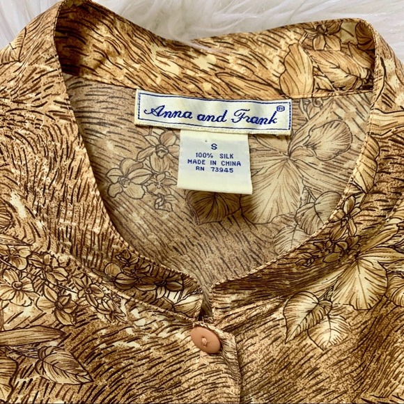 Vintage 90’s Silk Leopard Python Jungle Print Blouse Small - Picture 7 of 11